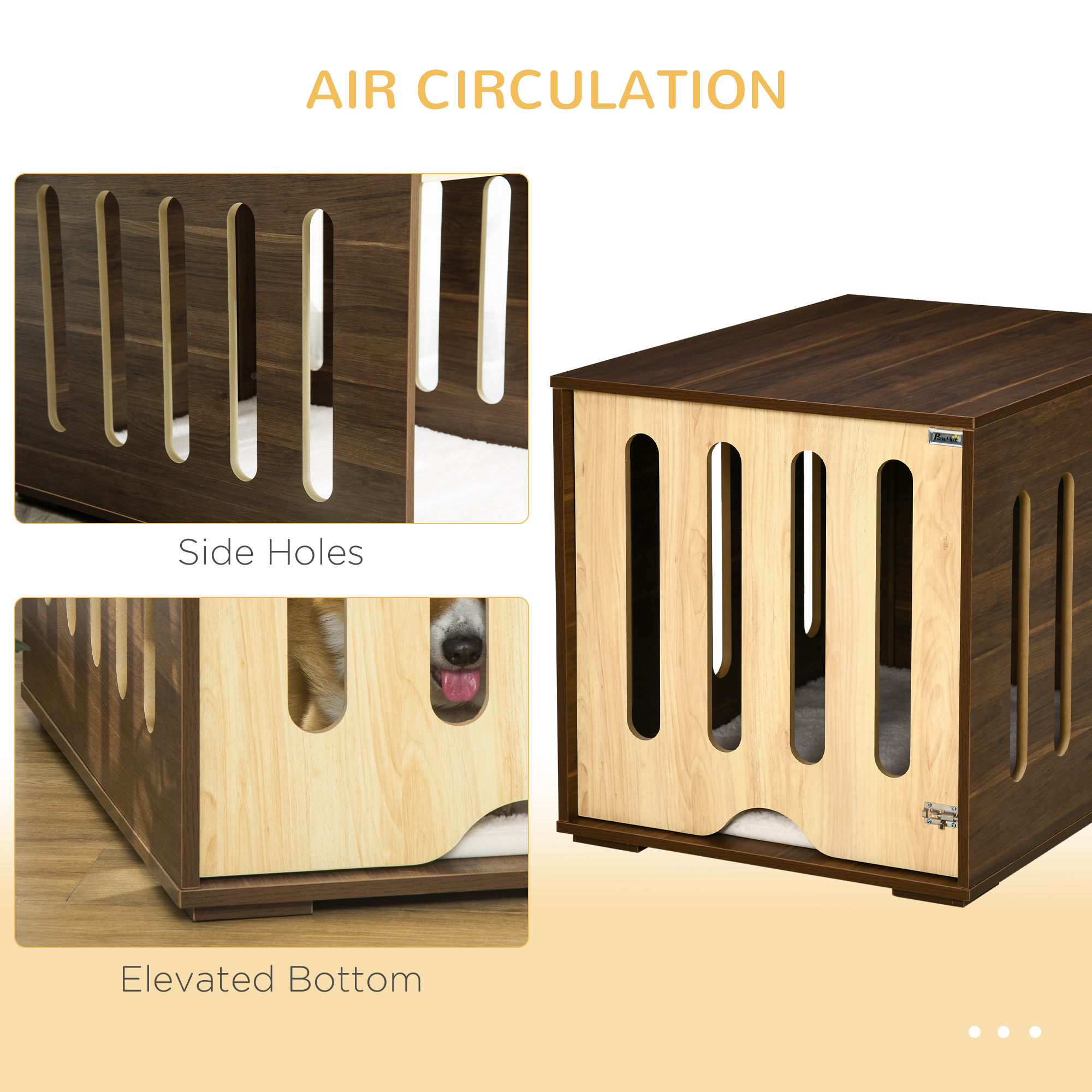 Dog Crate End Table with Cushion and Slide-Under Door - Image 8