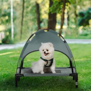Elevated Dog Bed with Removable Canopy, 24 in, for Small Dogs