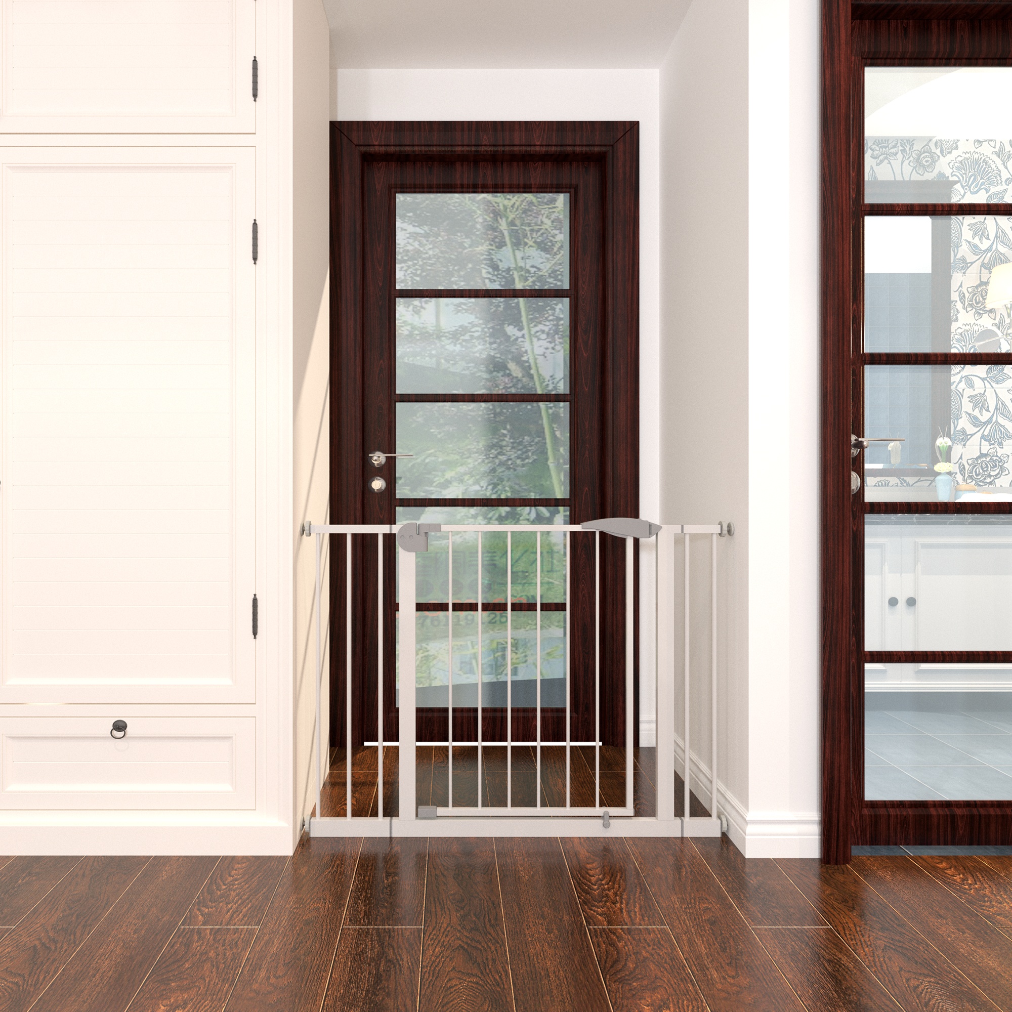 Extra-Wide Walk-Through Pet Gate, 29.5 to 45.3 in, Pressure Mounted - Image 5