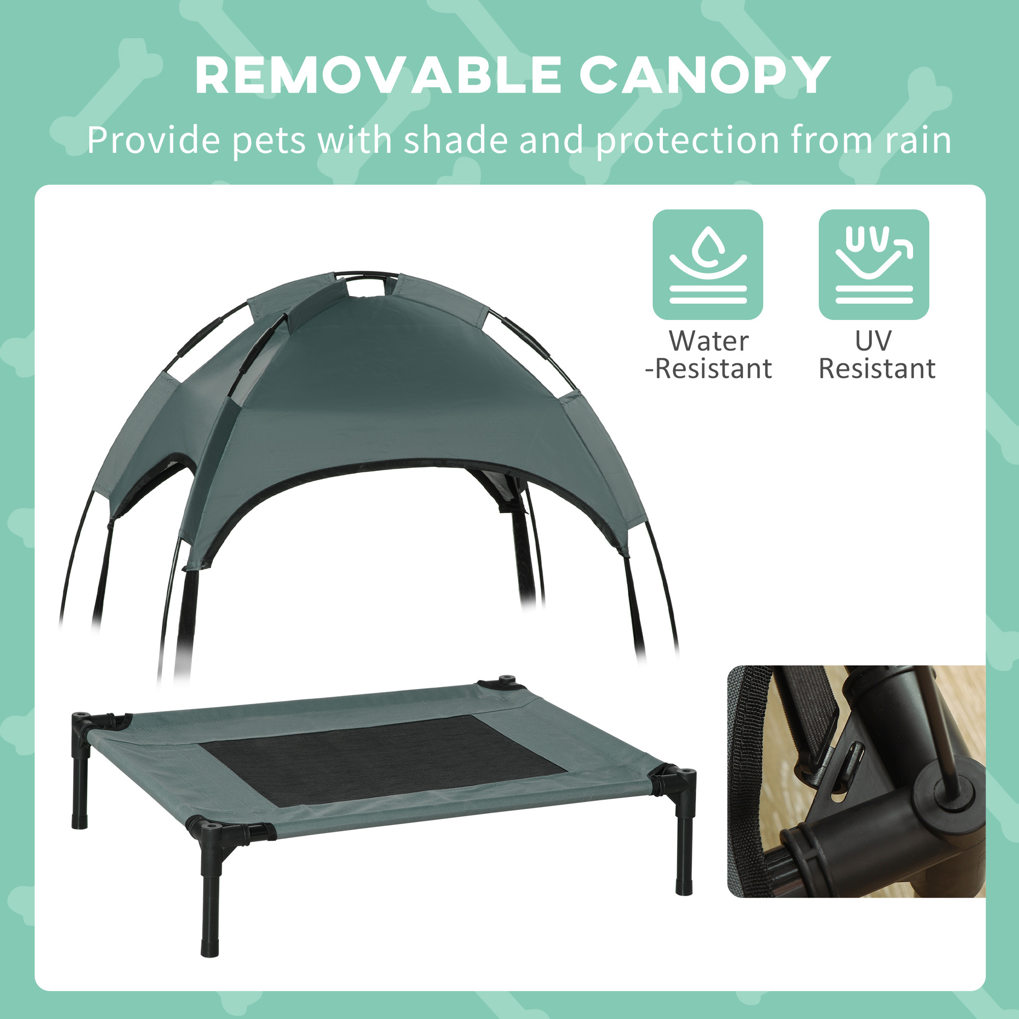 Elevated Dog Bed with Removable Canopy, 24 in, for Small Dogs - Image 7