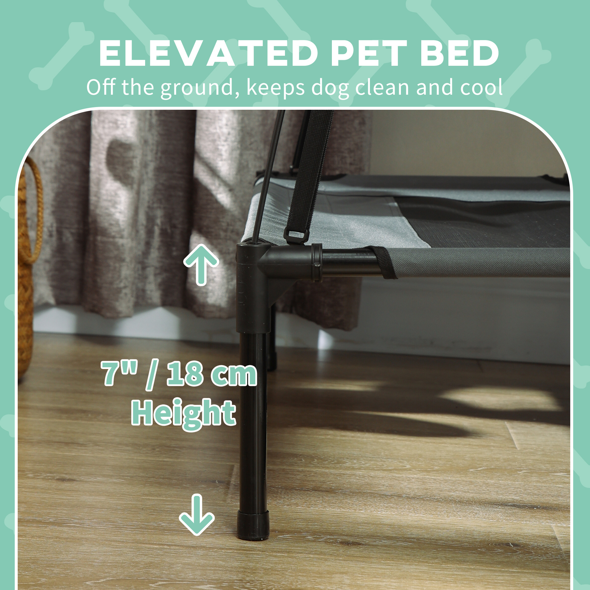 Elevated Dog Bed with Removable Canopy, 24 in, for Small Dogs - Image 4