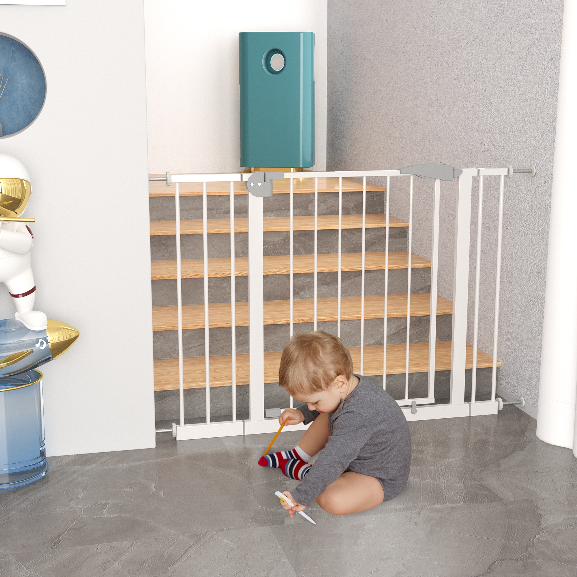 Extra-Wide Walk-Through Pet Gate, 29.5 to 45.3 in, Pressure Mounted - Image 3
