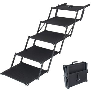 Extra-Wide Foldable Dog Stairs, 5 Steps, Supports up to 250 lb