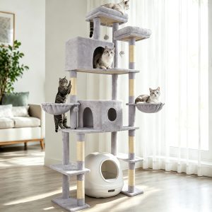 Extra-Tall Multi-Cat Tree Tower, 78.7 in, with Condos and Hammocks