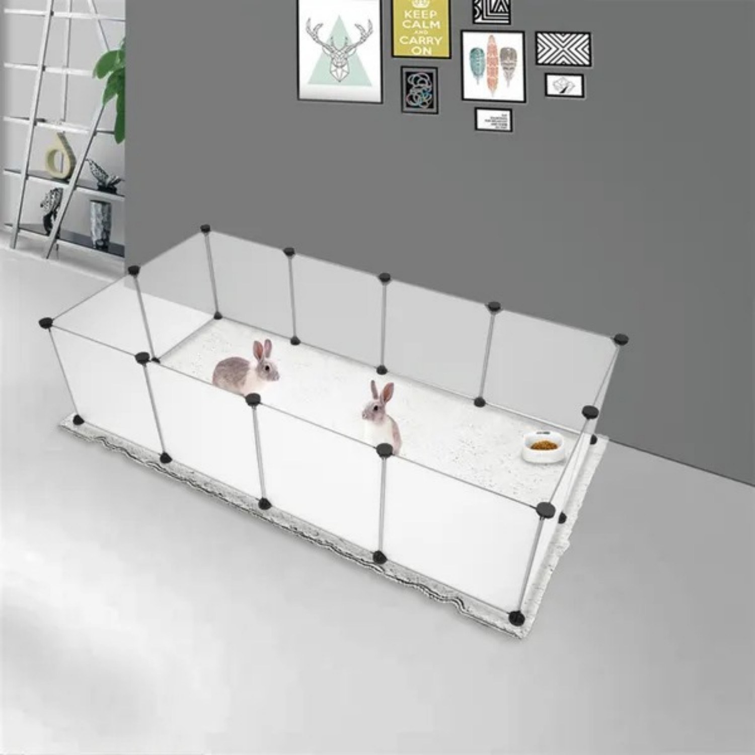 Modular Pet Playpen for Small Animals, 56 x 28 in